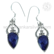 Shininess Blue Lapis Earring Latest Women Fashion Gemstone Silver Jewelry 925 Sterling Silver Earring